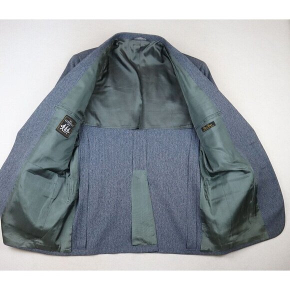 THE COMFORT SUIT - VINTAGE MEN'S BLUE SPORT COAT BLAZER JACKET - SIZE 42R - Picture 7 of 11